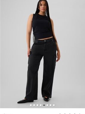 GAP Black Straight Leg Cargo Jeans